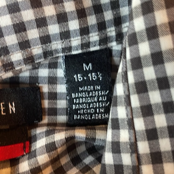 Van Heusen flex slim fit Men's Black & White Checkered Shirt size medium - Picture 7 of 7